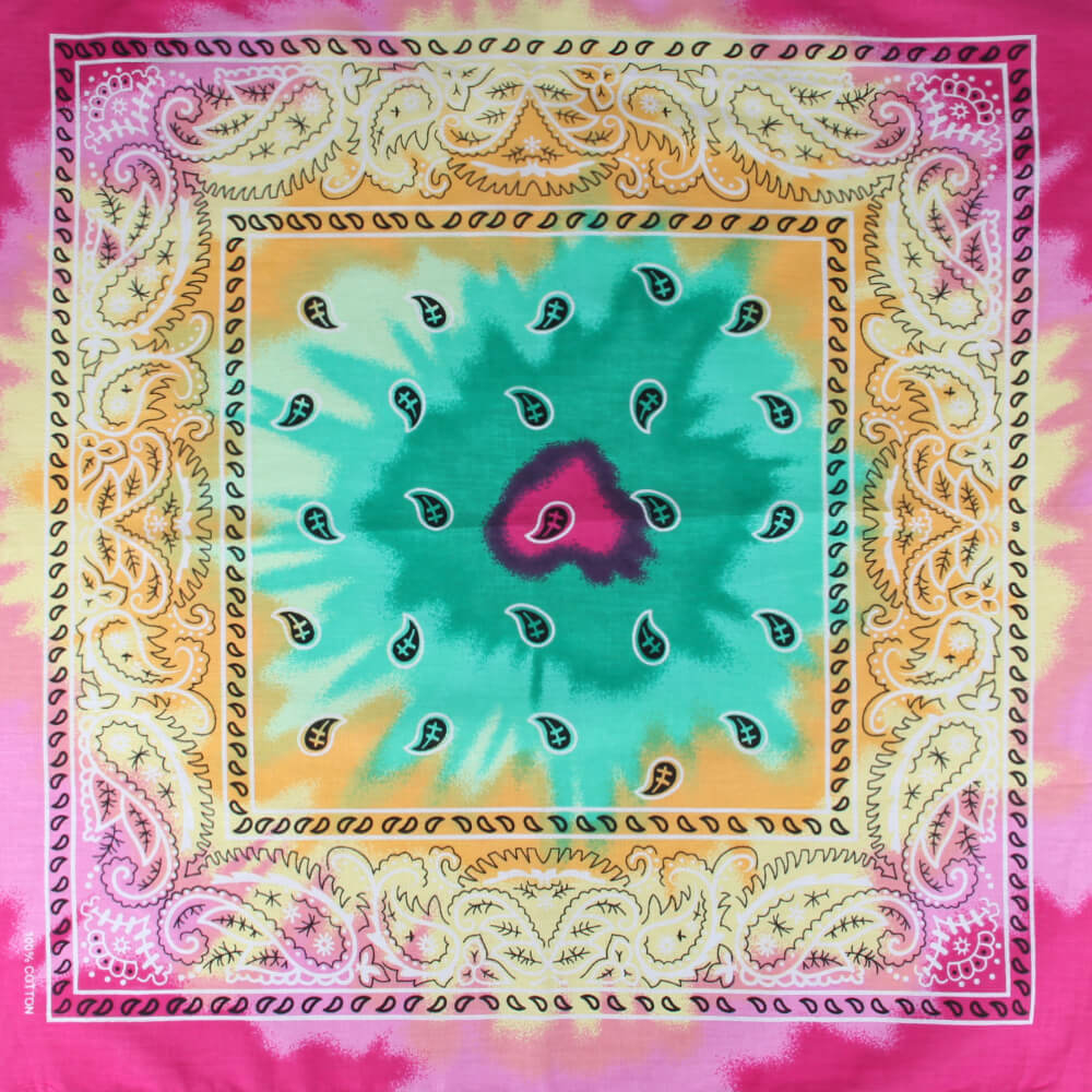 Paisley rosa gulgrön