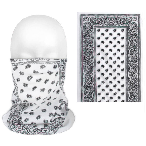 Paisley Svartvit Tube Bandana