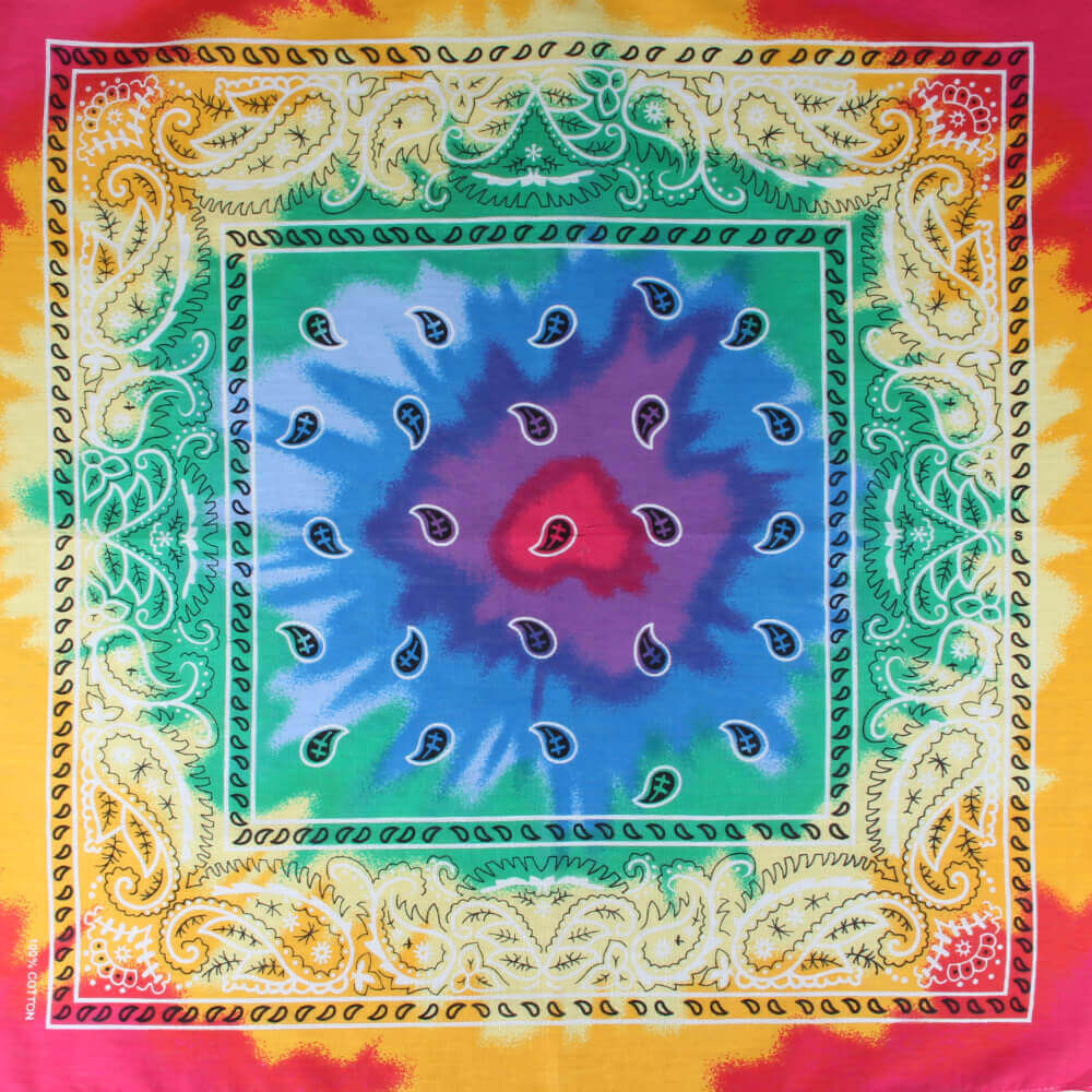 Paisley röd turkos gul