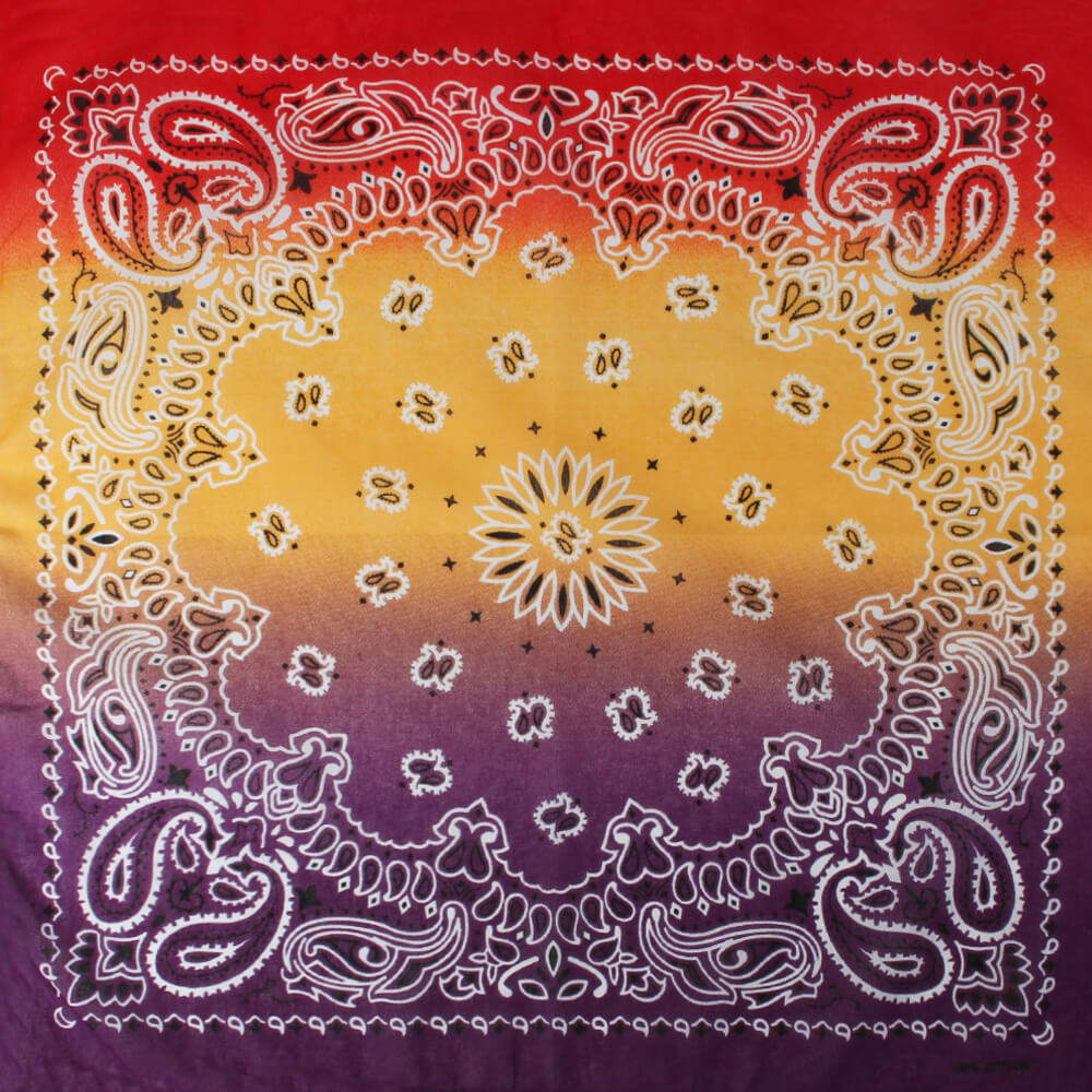 Paisley röd gul lila