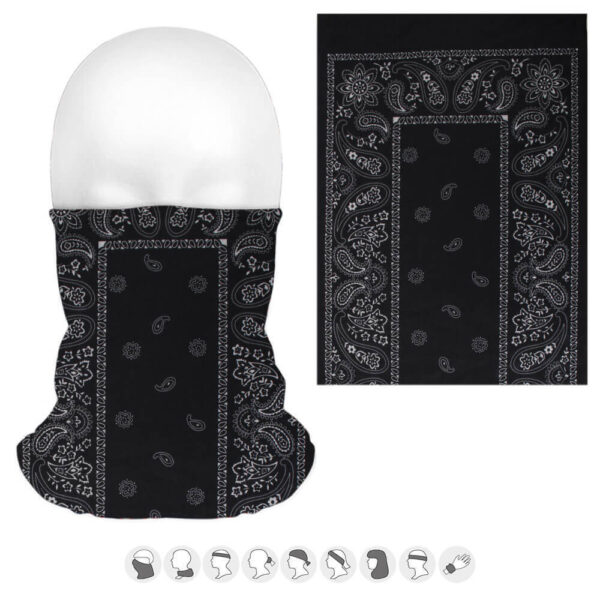 Tube bandana svart paisley