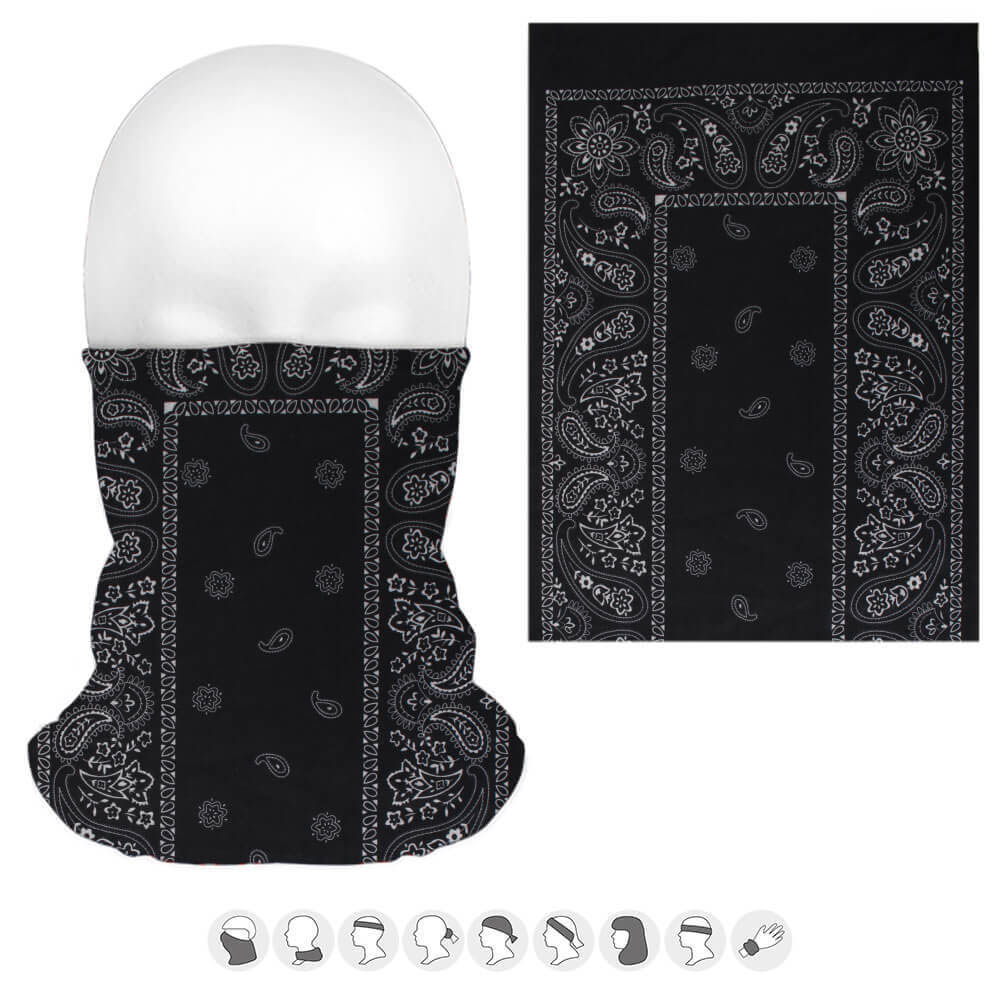 Tube bandana svart paisley