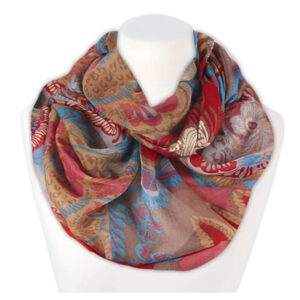 Loop-scarf gul brun röd