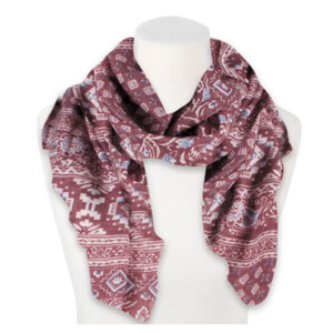 Scarf mörkrosa med ornament