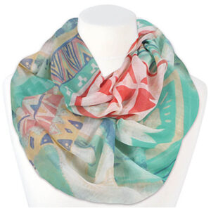 Loop-scarf med zig zag petrol turqu