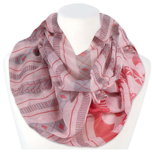 Loop-scarf retro blommig rosa