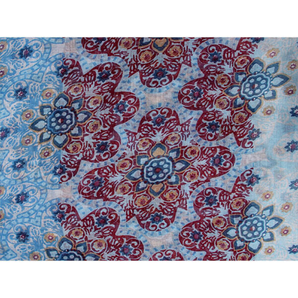 Loop-scarf blommig röd blå biege - Bild 2