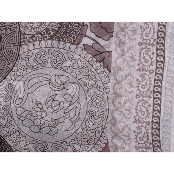 Loop-scarf brun med ornament - Bild 2