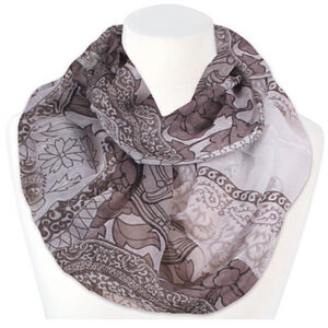 Loop-scarf brun med ornament
