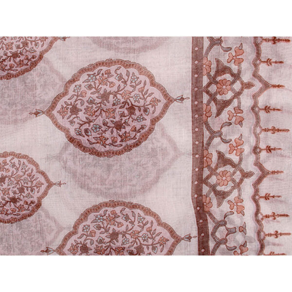 Loop-scarf blommig med ornament beige brun - Bild 2