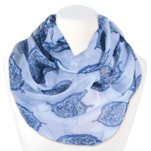 Loop-scarf blommig blå