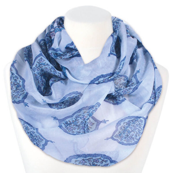 Loop-scarf blommig blå