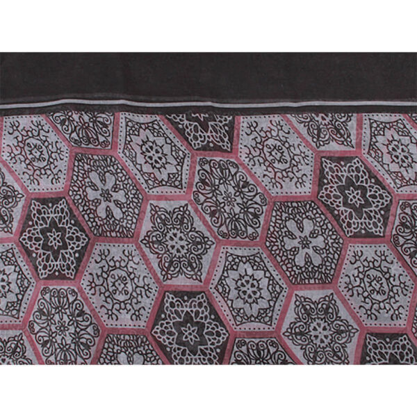 Loop-scarf blommig hexagon grå svart mörk rosa - Bild 2