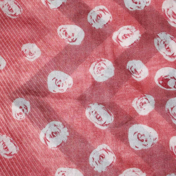 Loop-scarf rosa med ränder - Bild 2