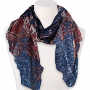 Scarf paljetter paisley blommor