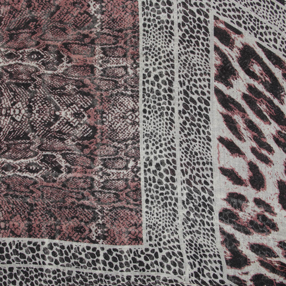 Loop-scarf brun svart biege med mönster