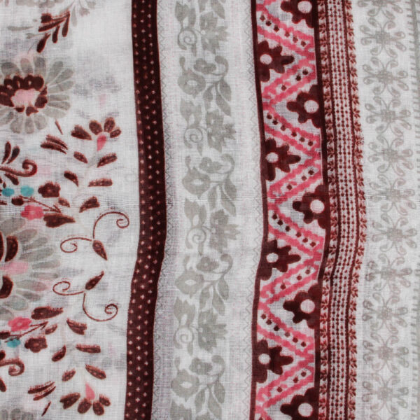 Loop-scarf vit med blommor och ornament - Bild 2