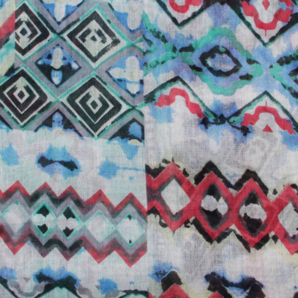 Loop-scarf turkos zig-zag-mönstrad - Bild 2
