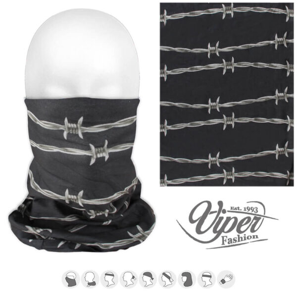 Svart med taggtråd Tube Bandana