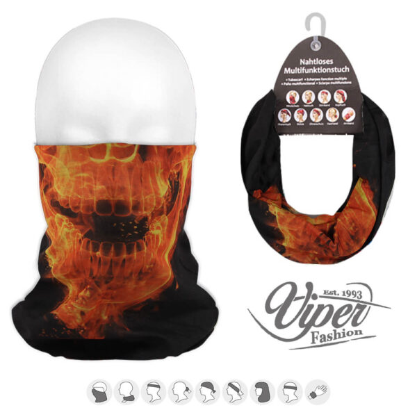 Brinnande dödskalle Tube Bandana