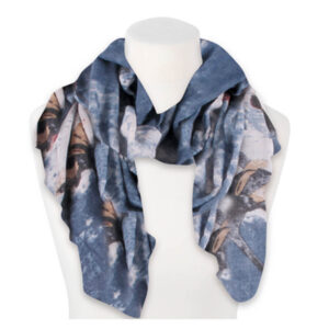Scarf blå med blommor