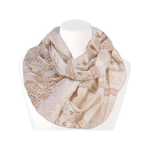 Loop-scarf beige sand med blommor retro