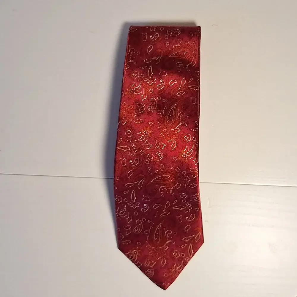 Luca Franzini Röd Paisley slips