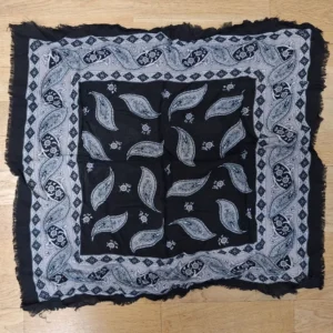 Handprinted wole tex bandana scarf
