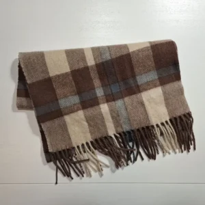 Halsduk brun beige rutig