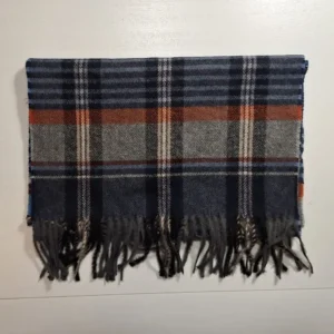 Halsduk blå röd grå rutig